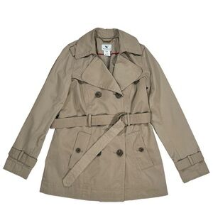 Worthington Women's Tan Beige Trench Double Breasted Coat Jacket XL